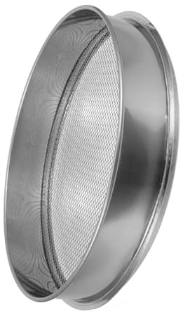 FONDOTIN Tamis en Acier Inoxydable pour Jardinage, Tamis à Sol Polyvalent pour Compost Et Terre, Diamètre 30 Cm Mailles 4 Mm, Outil Manuel De Tamisage pour Filtrer Pierres Et Débris