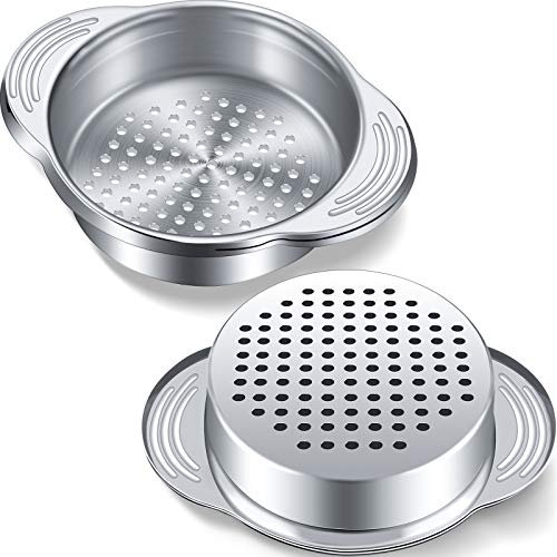 Werwing Paquete de 2 coladores de atún – Colador de aceite de acero inoxidable y prensa de colador de metal para productos enlatados, frijoles, verduras