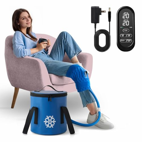 GALINAND Ice Machine for Knee After Surgery 2.0, Portable Cold Therapy Machine for Knee Replacement, Ice Therapy for Post Surgery, Cryotherapy System, Ice Compression Pack Wrap for Injuries Recovery