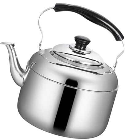 Gatuida 5l Stainless Steel Whistling Tea Kettle for Gas Stoves, Simple and Generous Design, Safe Water Heating, for Kitchen Use and Boiling Water Efficiently