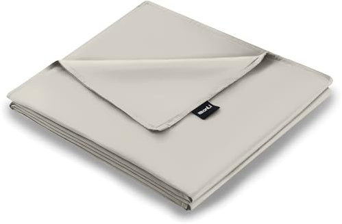 ZonLi Duvet Cover for Weighted Blanket (White Gray, 48x72), Breathable Soft Duvet Cover Twin Size Removable Cooling Comforter Cover for All Season