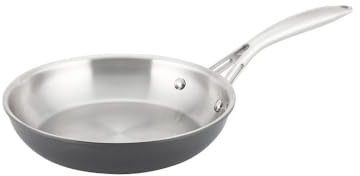 ProCook Professional Bi Ply Stainless Steel Frying Pan - 20cm, Durable Non Stick Saute Skillet - Black, Heavy Duty Cookware