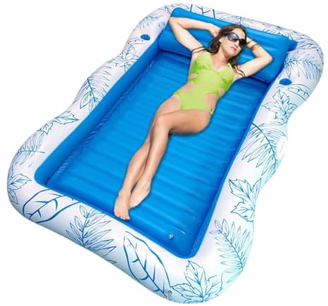 Pool Floats Erwachsene – Aufblasbare Schwimm-Luftmatratze | Erwachsene Schwimmliege mit Getränkehalter für Pool, See, Reisen, Hinterhof, Urlaub
