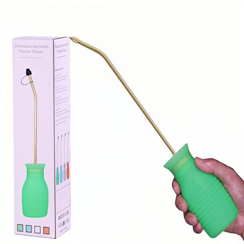 DustFlux Dépoussiérant de terre de diatomée, 230 ml, grand kit de plumeau avec long tube en cuivre et entonnoir pliable, pulvérisateur en silicone pour intérieur et extérieur, applicateur d'ampoule