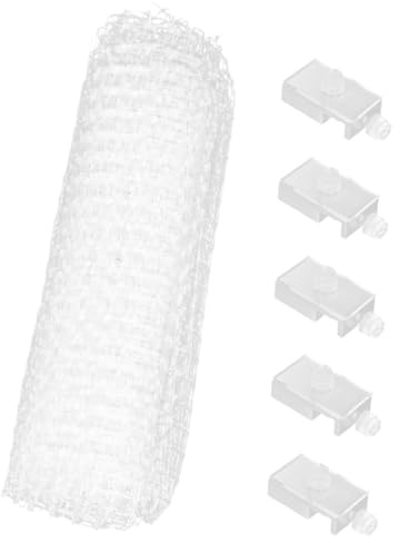 Milisten Mesh Net Aquarium Abdeckung Set Verstellbares Flucht Netz mit Halterungen Transparentes Zuschneidbares Fisch und Schildkröten Schutznetz Einfache Installation Nahtlose Integration
