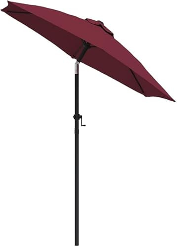 Ombrellone da Giardino Inclinabile, Rosso Borgogna 200x224 cm, Alluminio Leggero con Tessuto Anti-UV, per Balcone Terrazza Piscina, Base Non Inclusa