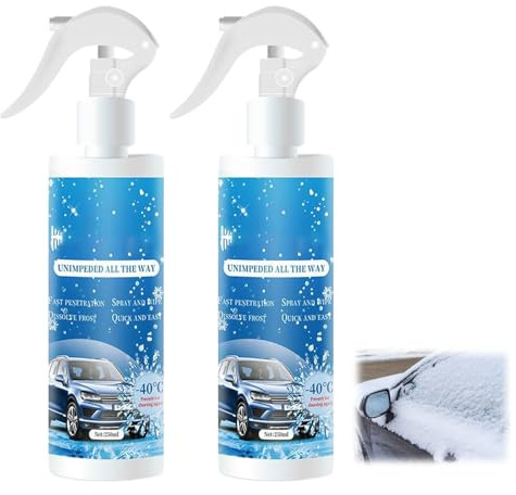 2 Stücke Enteiserspray Auto,Scheiben-Enteiser-Spray,Scheibenenteiser Spray,Enteisungsmittel Auto,Für Windschutzscheiben,Schnee beseitigen,250ml