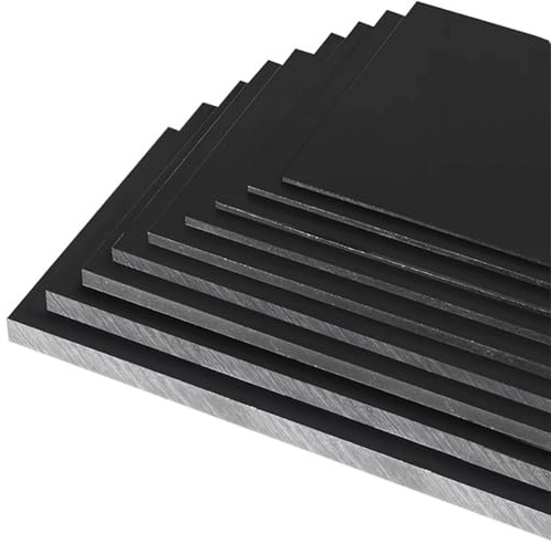 TIHONORI Plaque Plastique HDPE Noir 6mm Polyéthylène Haute Densité Rigide Résistante Corrosion Atelier Industriel Découpe CNC Usage Extérieur Bricolage,100 × 100mm
