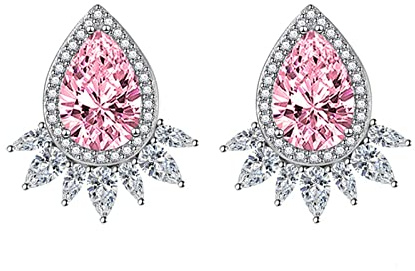 TABOJS Boucles d'oreilles en Larmes en Larmes zirconi Les Boucles d'oreilles Art Nouveau Larme Boucles d'oreilles plaqués argentés Boucles d'oreilles en Boucles d'oreilles
