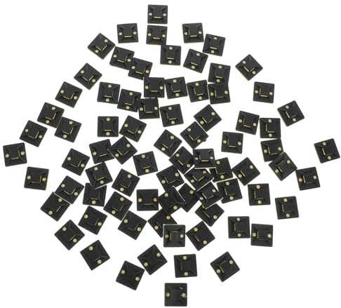 Anclajes para Bridas de Cables de 1 Pulgada Base Adhesiva ABS Negra | 100 Unidades, Orificio para Tornillo, Fijación Segura y Montaje Sencillo en Pared