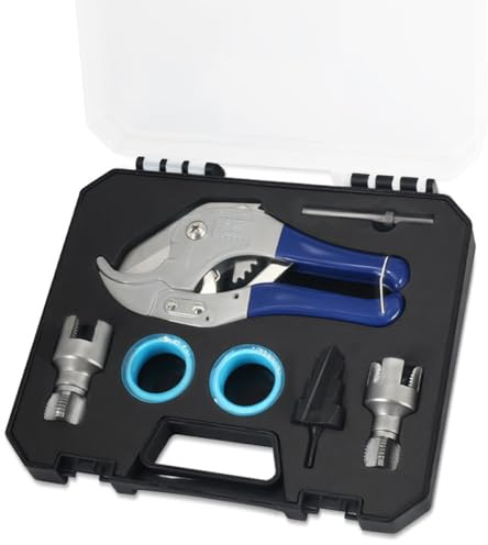 Ounfhtrttk Kit Completo de Roscado de Tuberías PPR de 1/2 Pulgada y 3/4 Pulgada con Machos de Roscar Internos y Externos, Terrajas y Escariador para Tuberías DN15 y DN20.