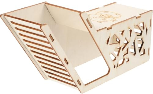 SOLUSTRE Maison en Bois pour Hamster et Cochon d'Inde avec Design Captivant, Cachette Stimulante pour Environnement D'exploration Cage à Hamster