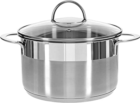 GRÄWE Kochtopf inkl. Glasdeckel, 3 l, Spülmaschinengeeignet, Topf für Induktion, Edelstahl, Ø 20 cm, Serie Pro-Line