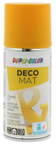 DUPLI-COLOR DECO MAT RAL 1007 narzissengelb matt 150 ml, dekorativer Bastellack, schnelltrocknend, vielseitig einsetzbar, hohe Deckkraft, Styroporfest