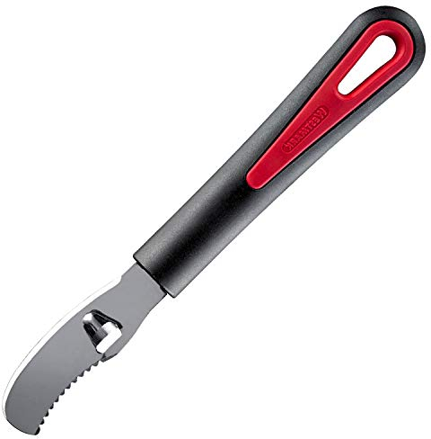 Westmark Pelador de naranjas con cuchillo estriado, Longitud: 19 cm, Acero inoxidable/plástico, Gallant, Negro/rojo, 29342270