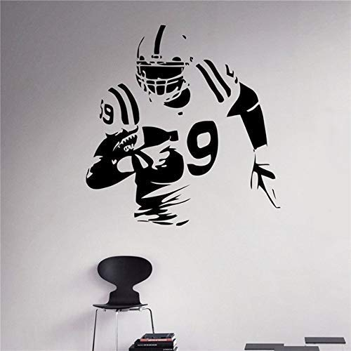 57 * 60Cm, Wandaufkleber, American Football Wandtattoo Fußballspieler Innenwandbilder Haushaltswaren Vinyl Graphiremovable Home Room Größe:56 * 54cm