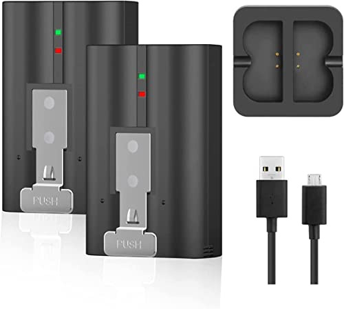 2-Pack 6040mAh Replacement Battery with Charger Station for Ring-Doorbell Camera 2/3/3 Plus/4, Spotlight and Stick Up Cam, Rechargeable Upgraded Lithium Li-ion Batteries 3.65V