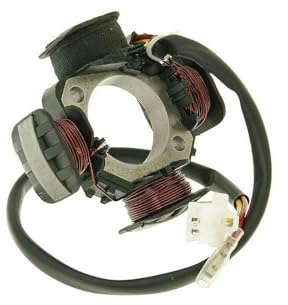 Lichtmaschine/Stator Morini NT 84mm kompatibel mit SUZUKI Katana, TGB R50X | Neues Modell mit 84mm Zündplatte und Kabelsatz; kompatibel mit ITALJET 50 2T; Anschlüsse vor Bestellung vergleichen