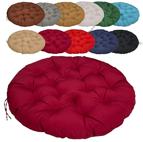 Coussin de Chaise Rond rembourré 70cm/27.55in, Épaissir Coussins De Chaise Extérieur, Épaissir Antidérapant Facile à Nettoyer, pour Jardin, Salle à Manger, Chaise de Bureau - Bordeaux