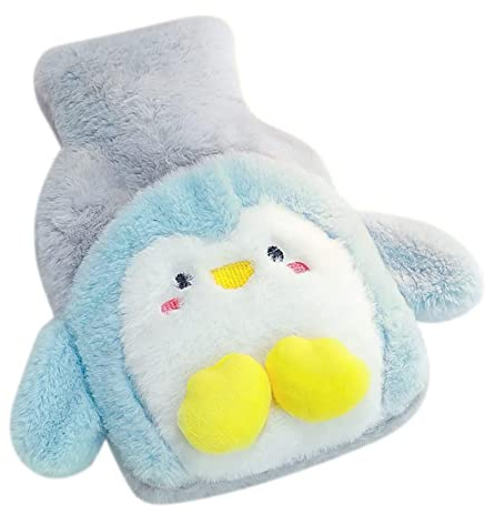 0.5l WäRmflasche Mit Weichem Bezug Cute Cartoon Tier Muster Abnehmbare Waschbare Flauschig PlüSch Bettflasche Gummi