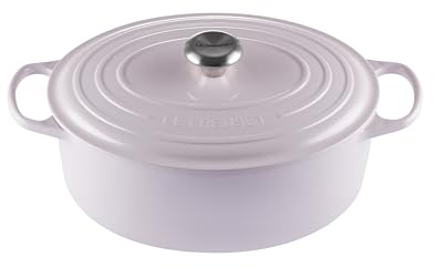 Le Creuset Horno holandés ovalado de hierro fundido esmaltado, 6.75 cuartos de galón, chalota
