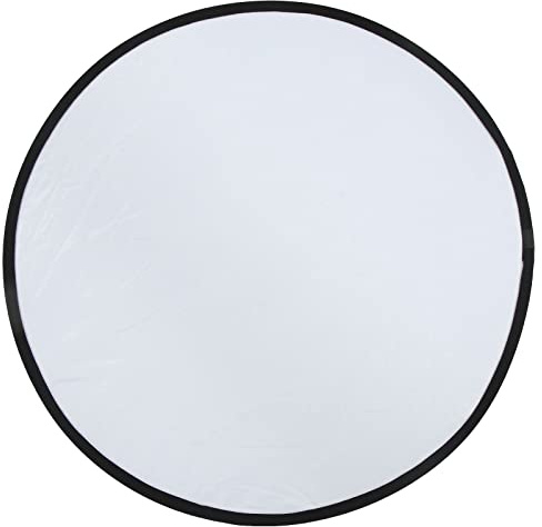 Sxhlseller Reflector de Luz para Fotografía, Redondo Plegable Portátil, Plateado y Blanco, 80cm, con Bolsa de Almacenamiento