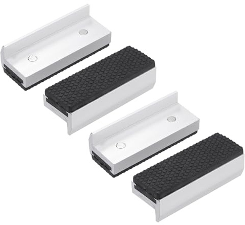 uxcell 3 Aluminum Vise Jaws with Magnetic, Rubber Pads Covers for Woodworking, DIY Making, Plumbing 2 Pair
