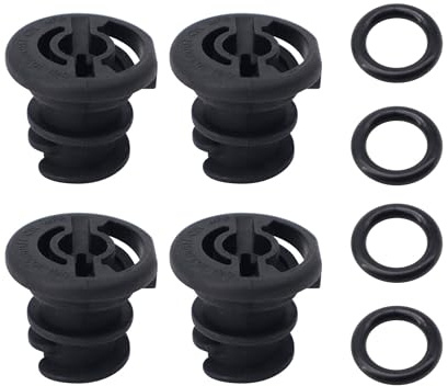 HISports Ölablassschraube mit Dichtung 06L103801, kompatibel mit Passat VW 1.8 l, 2.0 l, Kunststoff Ölablassschraube, Ersatzteile, 4 Stück, schwarz