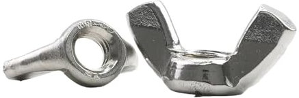 FANNIXI Big Ear Hand Tight Mutter 2-20 Stück metrische Flügelmuttern M3 M4 M5 M6 M8 M10 M12 Edelstahl/verzinkt (Color : 201 Stainless Steel, Size : M10 5pcs)
