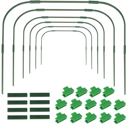 EXLECO 6Pcs Folientunnel Pflanzenschutz Gewächshaus mit Halteclips Metall Pflanztunnel Bögen für Hochbeet Abdeckung 85 * 100cm Frühbeet Tunnel Pflanzenschutzzelt für Garten Foliengewächshaus