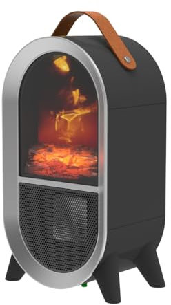 SmartAir Glow Heat Electric Heater in Black - Customisable Temperature Room Heater - 4 Adjustable Levels - LED Flame - Quiet, Compact & Portable - Easy To Use - Built-In Safety Switch - Stylish Design