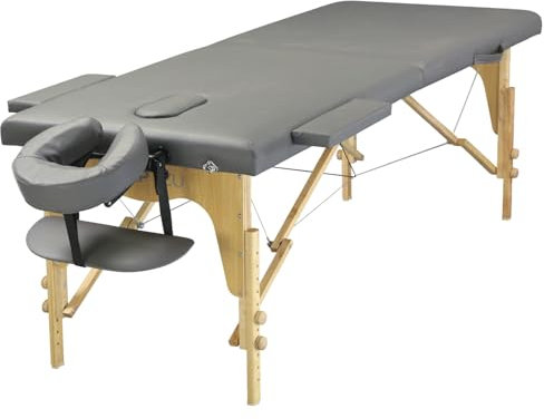 Clap Tzu | Basic Massage Set grau I mit Zubehör: Kopfstütze, Armablage, Verbreiterung und Tasche inklusive | 186 x 70 cm | bis 250 kg | seit 35 Jahren am Markt