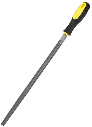 M METERXITY Square Metal File 12 Inch, High Carbon Steel File Diamond File Hand File W PVC Grip Handle for Wood/Metal/Ceramic/Glass/Stone/Jewelry/Tile/Model/DIY/Sharpening File