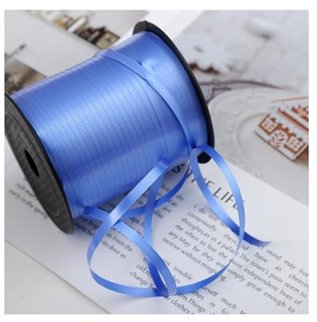 HSTWODE Nastro regalo in 12 colori, 220 metri/250 yard, nastro per palloncini per chiusura a palloncini, confezione regalo di Natale, Capodanno, decorazione per feste (blu scuro)