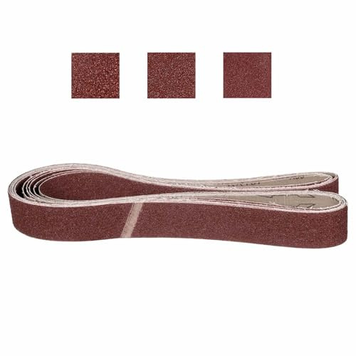 CoCud Banda De Lijado De 50mm x 1829mm, 10 Pcs 36/60/120 Grit Cintas Para Afilar Cuchillos Para Lijadora De Banda Herramienta De Tallado De Cuchillos Trabajo En Metal