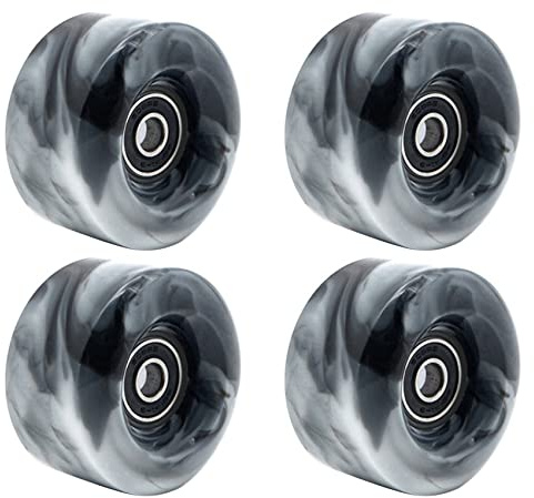 Kueohse 4 StüCke Roller Skate Rollen mit Lagern für Zweireihiges Skaten und Skateboard 32Mm X 58Mm 82A,Schwarz