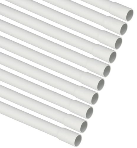20 metri tubo rigido, 10 barre da 2mt, bicchierato, diametro esterno ⌀16 mm, tecnopolimero ad alta resistenza, classificazione leggera 2221, grigio, canalina esterna impianto elettrico, cavi elettrici