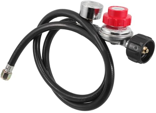 Toyvian Válvula Reguladora De Alta Presión Ajustable para Horno De Gas con Manómetro Entrada Válvula De Presión Ajustable para Quemador De Gas y Parrilla De Barbacoa De PSI