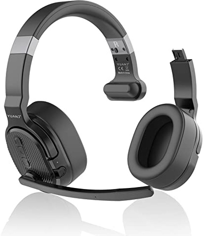 ANSTEN Headset with Microphone Bluetooth with ANC & 40h Battery Life - Ultra Comfortable Bluetooth Headset with Microphone with Crystal Clear Voice Transmission for Office, Travel & Online Meetings