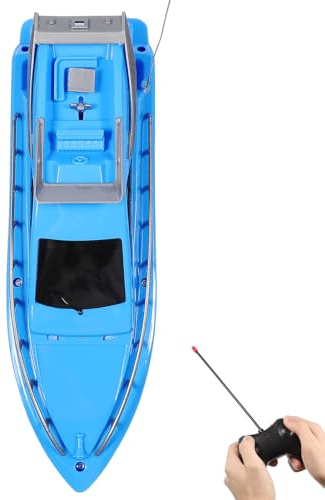 BESTonZON Bateau Télécommandé en Plastique pour Garçon et Filles et Adultes, Jouet de Bateau Rapide Alimenté par Batteries, pour Lacs et Anniversaires Style Aléatoire