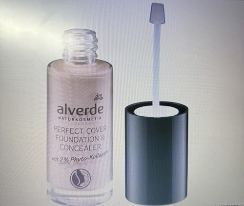 alverde NATURKOSMETIK Foundation & Concealer mit 2% Phyto-Kollagen 10 Vanilla, 25 ml