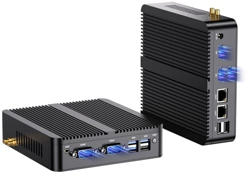 Kinupute Industrial Mini PC, Fanless Computer 13th Twin Lake-N150 (up to 3.6GHz, Upgraded N100), 16G DDR4, 256G NVME SSD, Win-11 Pro(TPM2.0), COM RS232, Dual LAN, 4K@60Hz 2xHDMI/DP, WiFi6, BT5.2