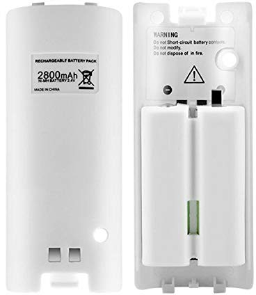 OSAN 2X 2800mAh Hohe Kapazität wiederaufladbar Batterie Pack Akkus für Nintendo Wii Remote Controller (Weiss)