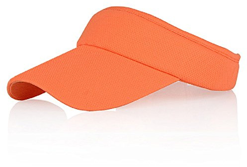 Solskydd i flera färger för kvinnor och män, långt brätte tjockare svettband justerbar hatt för golf cykling fiske tennis löpning jogging och andra sporter, orange