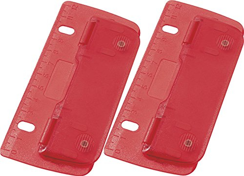 Wedo Taschenlocher (Kunststoff zum Abheften für 8 cm Lochung, mit 12 cm Skala) (Ice-rot, 2 Locher)