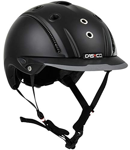 Casco Reithelm MISTRALL-1 schwarz M (54-58cm) + MyStyle Wechselstreifen Silber Reflex