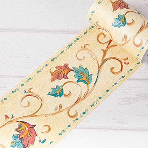 Dostear Bordi Greche Pannelli Adesivi Bordo Adesivo per Pareti Striscia Adesiva Muro Decorativa Greca Adesiva per Parete Linee gialle 10.6 X 1000cm