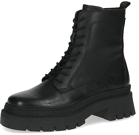 CAPRICE Damen Stiefeletten zum Schnüren Memotion aus Leder Plateau Weite G, Schwarz (Black Nappa), 40 EU
