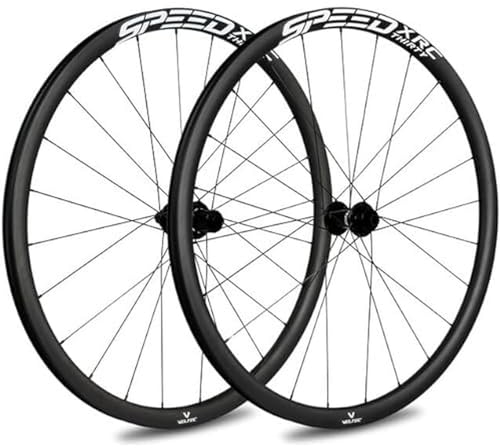 Veltec Unisex – Erwachsene XRS Laufradsatz Speed XRC 30 SR Disc Shimano 12x100/12x142, schwarz/weiß, 622-22