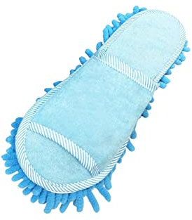 predolo Mopp-Hausschuhe für Damen und Herren, bequem, weich, stumm, Reinigungssandalen, Reinigungsschuhe für Badezimmer, Schlafzimmer, Bodenstaub, Blau